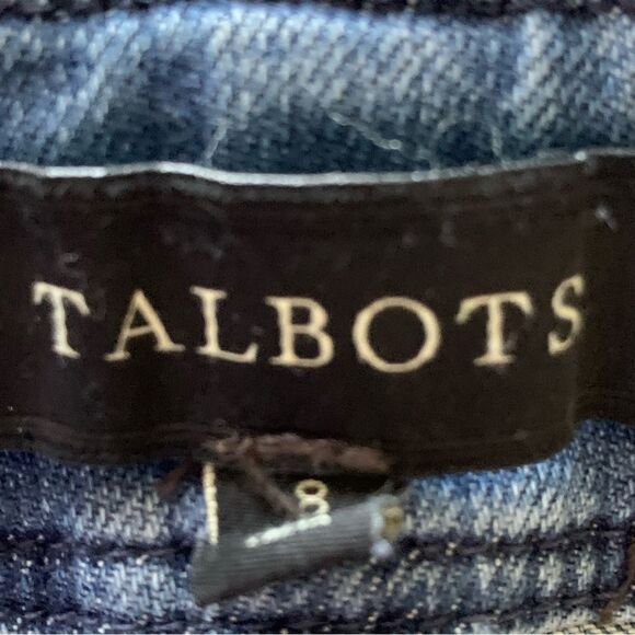 Talbots Blue Denim Mini Jean Skirt with Button and Zip Closure Size 8 - Picture 8 of 8